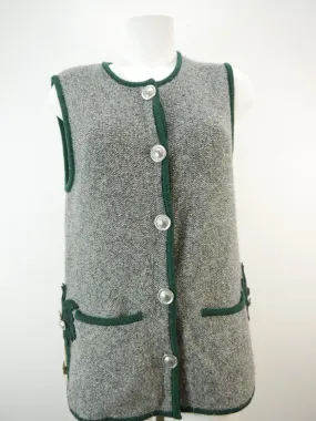 Außergewöhnlich grau mit Applikation fabelhafte Weste Strickweste Gr.36