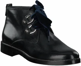 Damen-Schnürboots aus Leder 102101721277 (Schwarz)