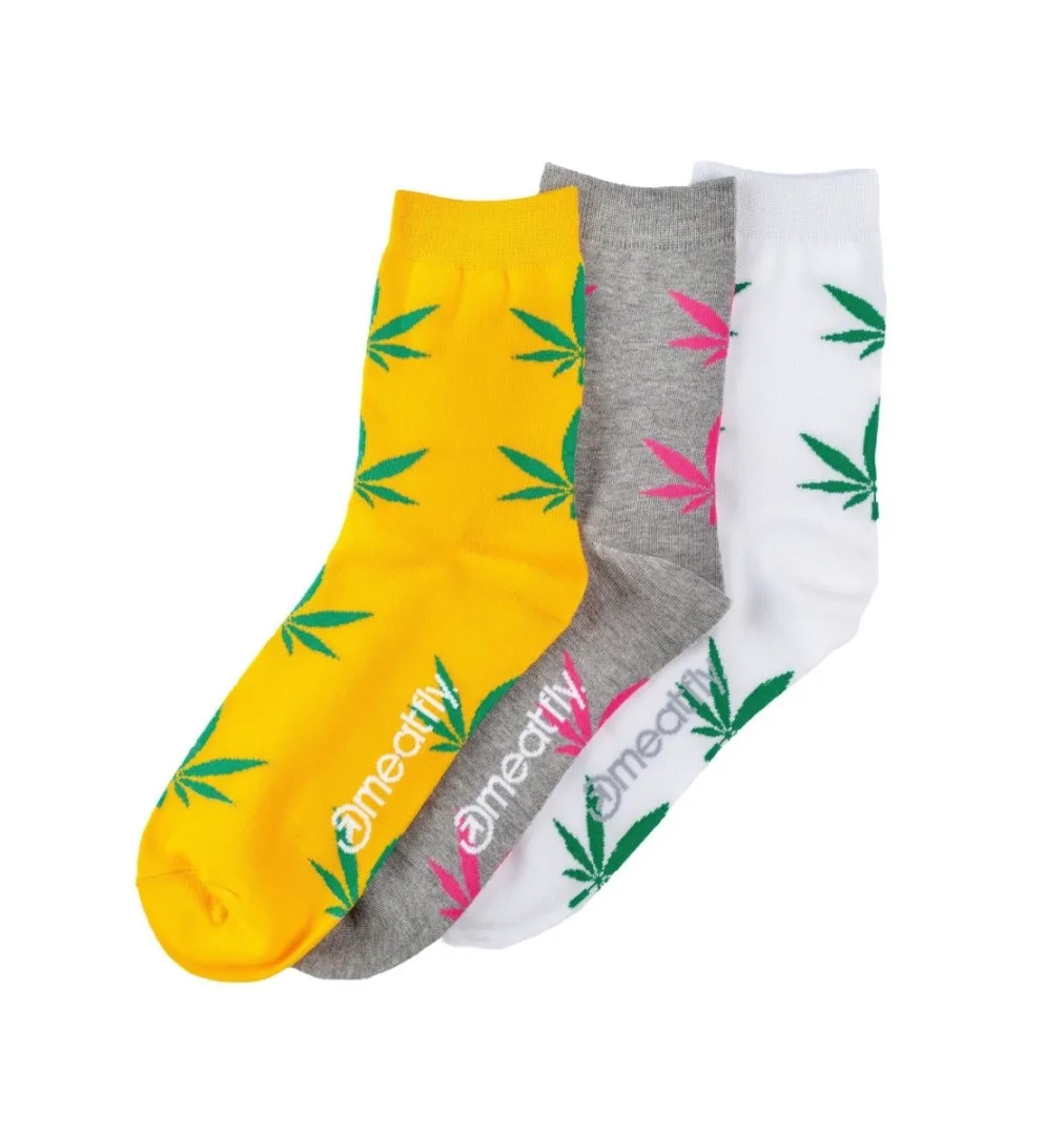 Damensocken Meatfly Ganja Girl Dreierpack GESCHENKPACKUNG XS/S