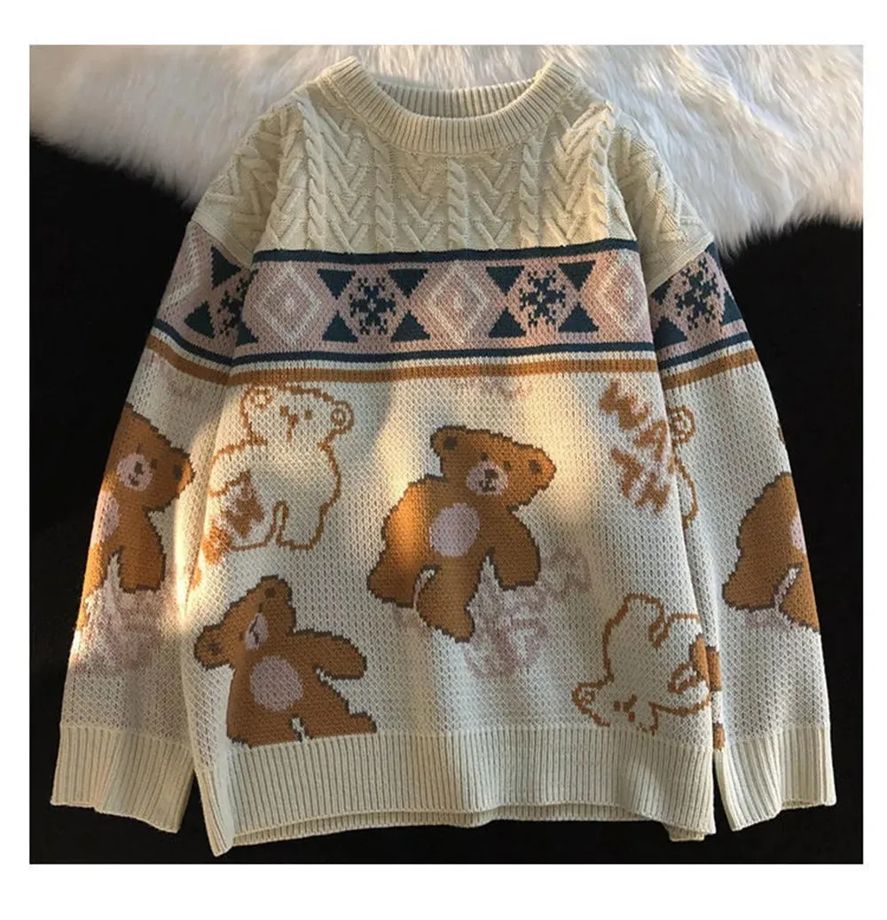 Heidi-Mode | Pullover Für Frauen Mit Bären- Und Norwegischem Muster