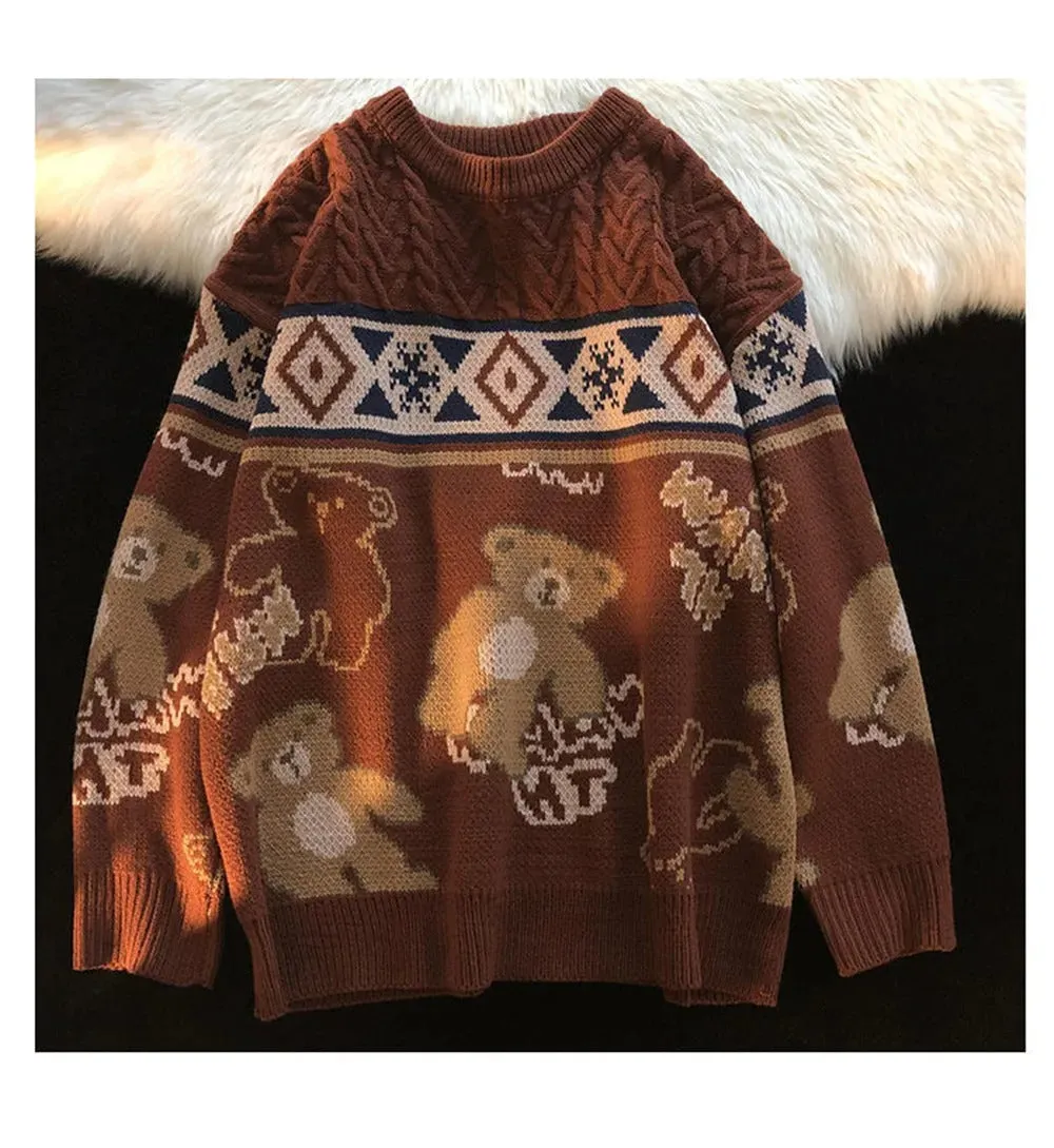 Heidi-Mode | Pullover Für Frauen Mit Bären- Und Norwegischem Muster