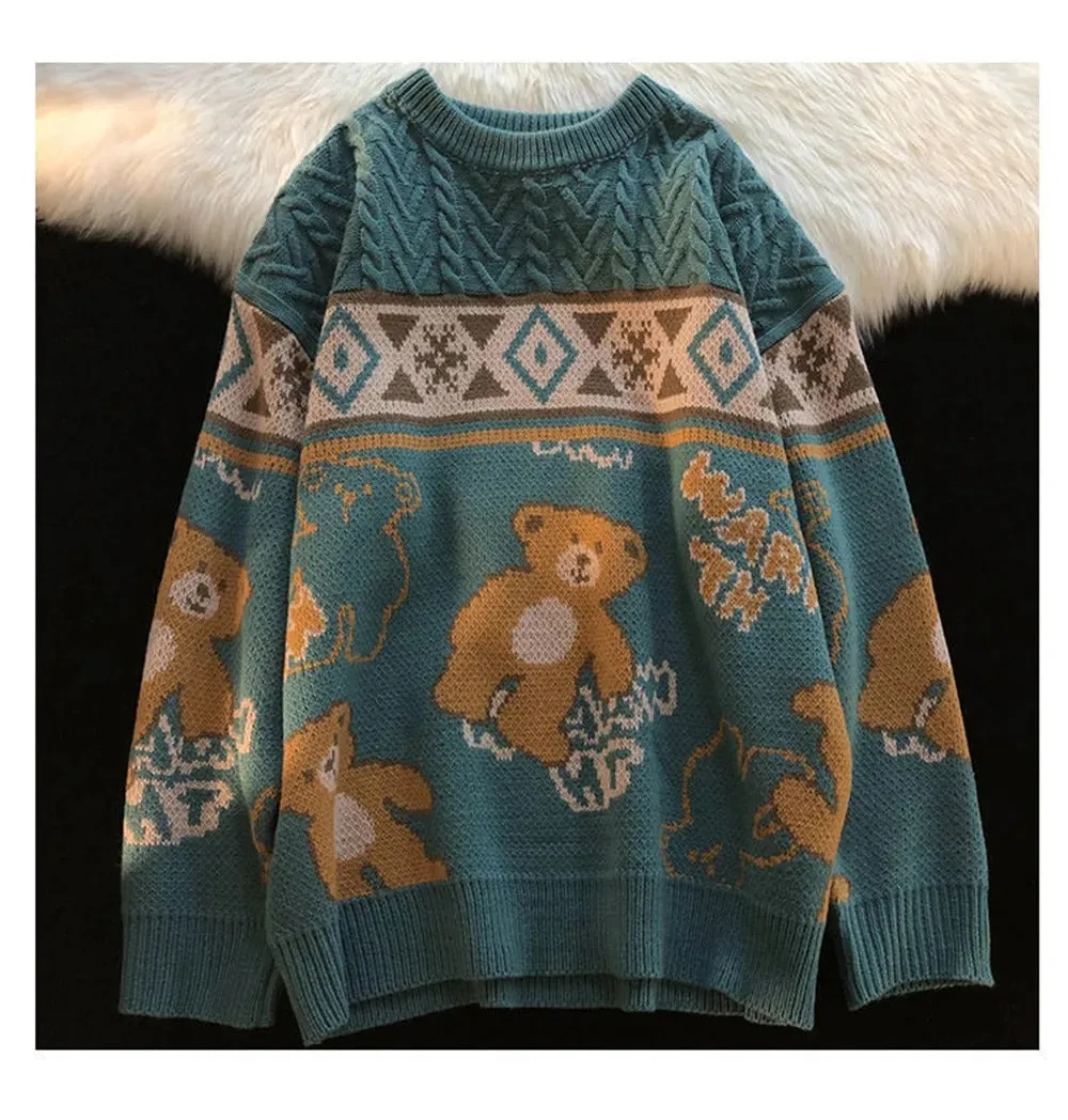 Heidi-Mode | Pullover Für Frauen Mit Bären- Und Norwegischem Muster