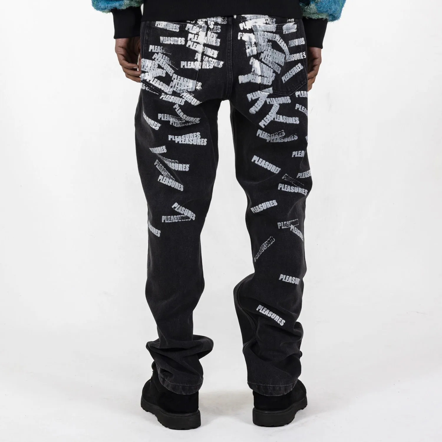 Jeans Pleasures Plop 5 Pocket Denim Washed Black P23SP040-BLACK