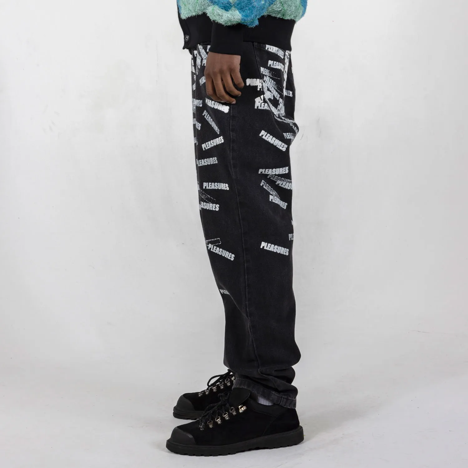 Jeans Pleasures Plop 5 Pocket Denim Washed Black P23SP040-BLACK
