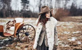 Lambskin Vest Women “Grizzly”, old leather light