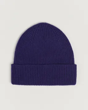 Lambswool/Caregora Beanie Indigo