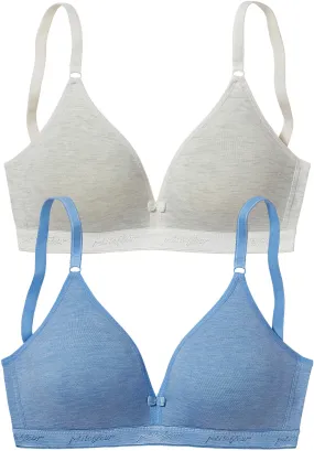 petite fleur Bralette-BH in blau-meliert+creme-meliert