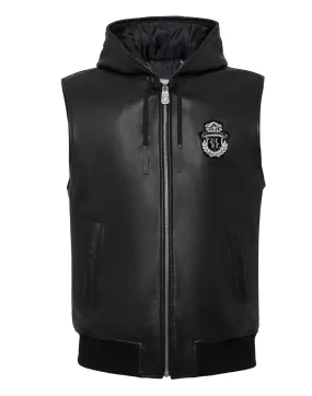Sleeveless Leather Vest