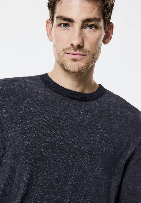 Street One MEN Pullover in Two Tone Optik 