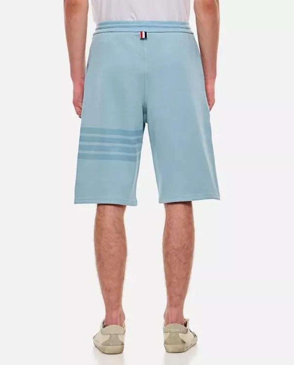   Thom Browne  Classic 4 Bar Stripe Cotton Sweat Shorts Blue