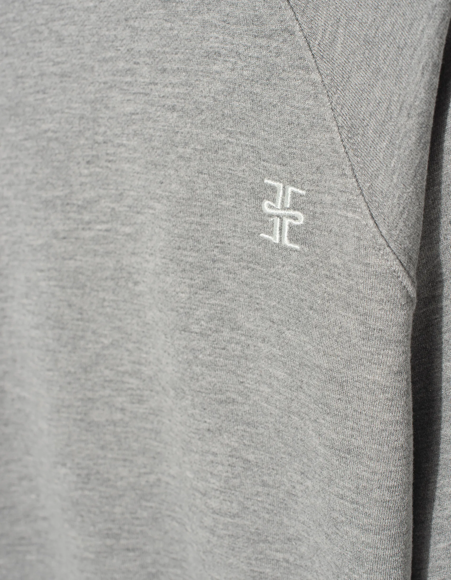 ÉTERNE Raglan Heather Grey // Sweatshirt mit Label-Stickerei
