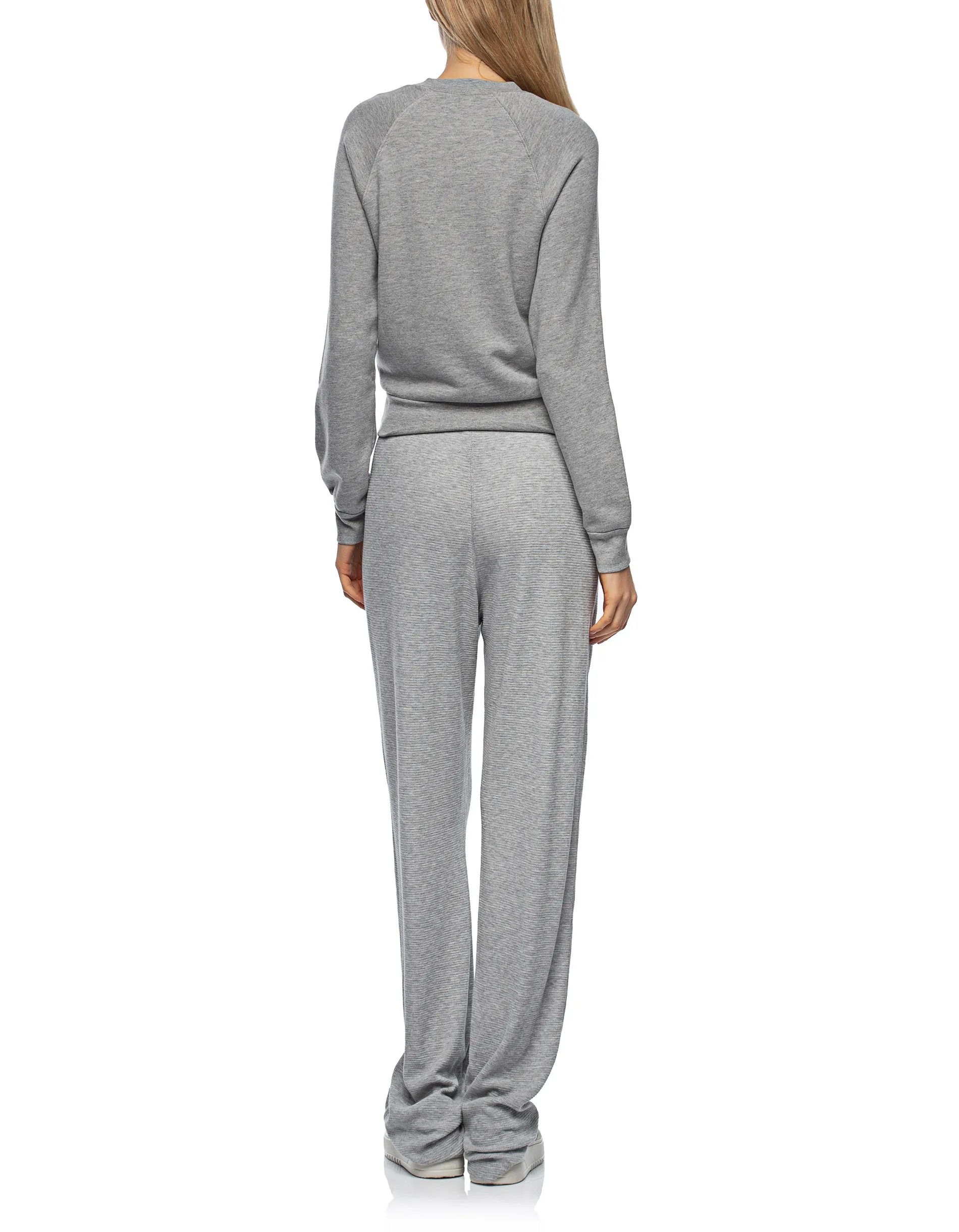 ÉTERNE Raglan Heather Grey // Sweatshirt mit Label-Stickerei
